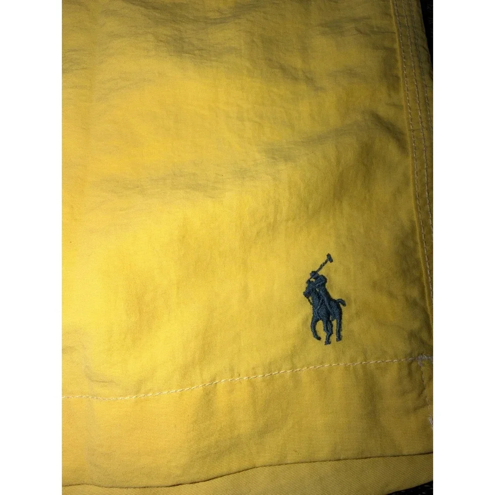 Polo Ralph Lauren Mens Yellow Swim Trunks Board Shorts Cargo Pocket Medium M